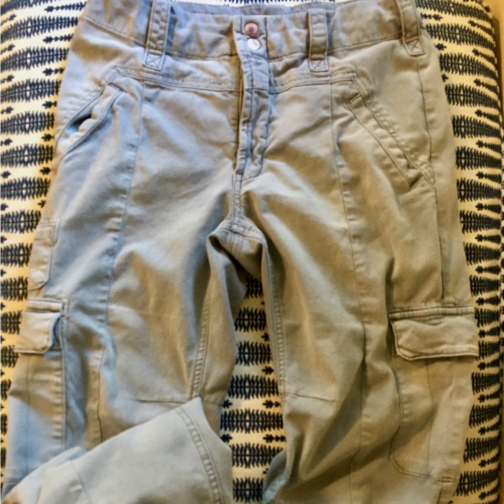 Anthropologie Light Blue Gray Cargo Pants size 28 - Picture 2 of 12